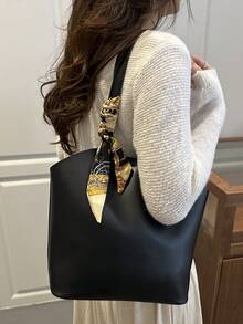 新款奢华印花多功能女士单肩手提包 - 黑色 - 查看 5