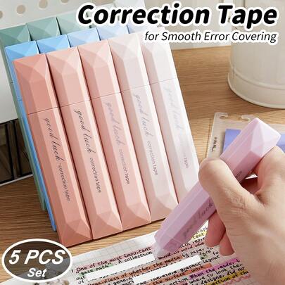 Set de cinta correctora, cinta correctora retráctil blanca para exámenes, cinta correctora suave, borrador de cinta de papel líquido confiable para útiles escolares y de oficina
