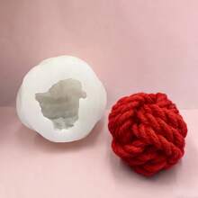 Yarn Ball Shaped Silicone Candle/Soap Mold, DIY Handmade Wax Melts, Reusable High Temperature Resistant Decor Mold - A-White - View 5