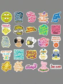 50 pezzi Adesivi con citazioni motivazionali, adesivi ispiratori in inglese impermeabili per laptop, tablet, custodie per telefono, borracce, bagagli, forniture per scrapbooking, cancelleria, adesivi divertenti - Adesivi per graffiti - Visualizzare 10