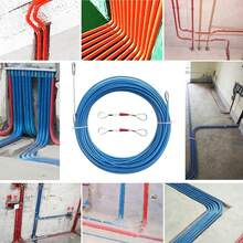 Herramienta de enhebrado de cordón de 3 hebras, hecha de acero de herramienta, adecuada para enhebrar tuberías ocultas, cables, cables de red y tirar de cables - Enhebrador de alambre con cabezal de polea - Ver 3