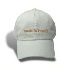 Unisex Dad Hat In 100% Cotton Twill With Curved Brim, Custom Designed. Only Available In Brazil. - Light Beige Embroidered Brown - View 5