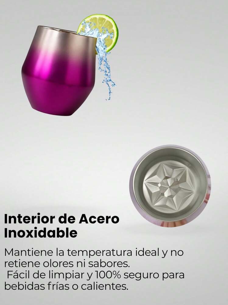 Copa para vino/coctel/jugo/Champán de acero inoxidable, FAB*15, Copa, vaso de acero inoxidable portátil, Copa para café, Bebidas, Champán, Cócteles, Vaso/taza/Copa aislante de colores variados, capacidad 14 Oz/420 ml. - Negro - Añade 5