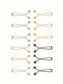 12pcs Women's Simple Hair Clips, Scarf Clips, Headband Pins, Silk Scarf Clips, Headwear Fastener Clips For Dress - A - View 17