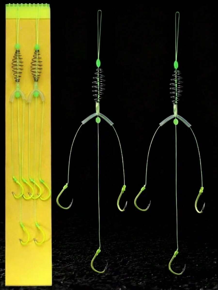 2 Sets Of 6pcs Fish Hook Spring Hook Carp Fishing Tackle, Anti- Big Power Horse Three-Hook Ise-Ni Floating Carp Fishing Rig - Multicolor - View 1