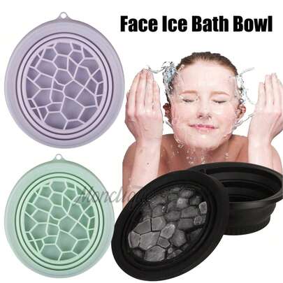1pc Facial Ice Bath Bowl, For Facial Immersion Bath, Foldable Facial Ice Bath Basin, Facial Skin Care Tool, For Home & Travel