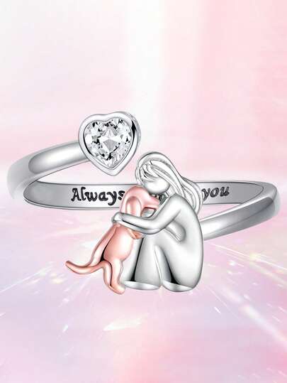 1 PC Glamorous Cubic Zirconia Ring For Women For Wedding Engagement Anniversary Party Jewelry Valentine's Day Gift