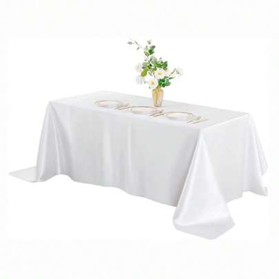 Satin Tablecloth, Rectangular Satin Tablecloth, Shiny Silk Tablecloth, Suitable For Weddings, Parties, And Banquets