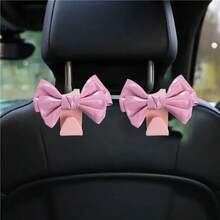 AD High-End Leather Bowknot Car Seat Back Hook, Multifunctional Car Interior Storage Small Hanger - Pink - View 8