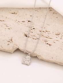 1件装不锈钢天使吊坠项链，女士时尚精致18K镀金饰品，项链项链 - 項鍊 - 查看 3