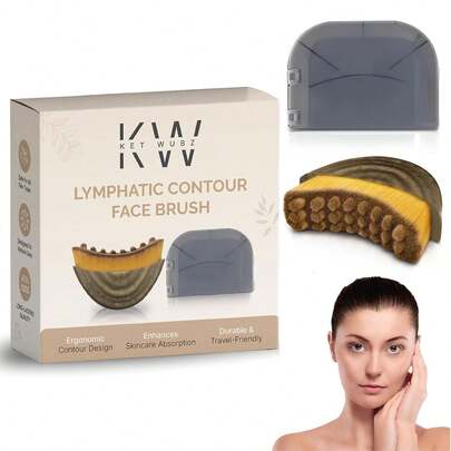 Lymphatischer Kontur Gesichtsreinigungsbürste, Gesichtsbürste für lymphatische Drainage, Trockene lymphatische Massagebürste, Gesichtsformungsbürste, Kontur Gesichtsbürste, Kiefer- und Kinnformung, Gesichtsentschweller, Gesichtsreinigungswerkzeug