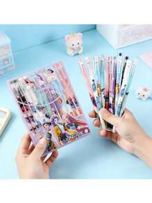 Hasbro 12/24/36/48pcs K-POP Girl Group Theme Erasable Neutral Pens, Durable For Students And Office Writing - Multicolor - View 2