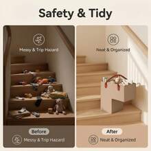 Foldable Stair Basket With Durable Handle, Suitable For Carpeted Stairs, Can Be Used To Store Clothes, Books, Laptops, Durable Stair Step Basket, Foldable, Suitable For Home Storage, Christmas And Halloween Gifts - 彩色 - 查看 3
