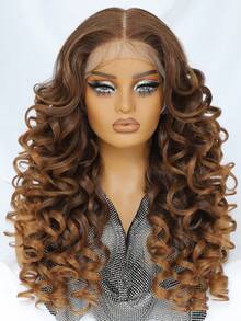 Tóc giả Latisha 13*6 HD Synthetic Lace Front Wigs kiểu xoăn, đã tỉa sẵn, có mái, dành cho nữ, điểm nhấn là tóc con, dài 24 inch. - Nhiều màu - Xem 23