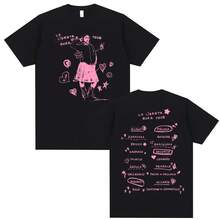 Singer Chiara Oliver La Libreta Rosa Tour Double Sided Graphic T Shirt Men Women Fashion Summer High - màu đen - Xem 1