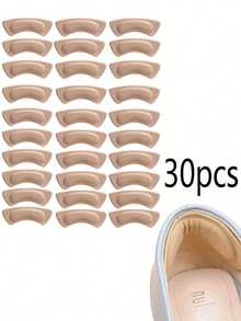 QKC 10片装柔软舒适防摩擦鞋跟贴，防滑鞋跟垫 - 米色 - 查看 8