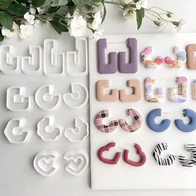 Semicircle Polymer Clay Sculpting Tool, Soft Clay Knife DIY Earring Cutting Mold, Handmade Tool For Bohemian Style Jewelry Making Kit - Clay Earring Cutter, Suitable For DIY Beaded Jewelry, Accessories, Soft Clay Earrings Cutting Tool, Clay Modeling Knife, DIY Soft Clay Handcraft Tools