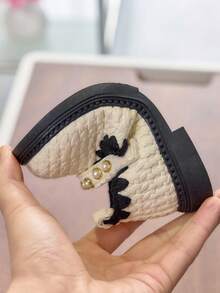 1 Pair Girls' Popular Loafers, New Arrival Autumn, British Style Children's Slip-On Soft Bottom Anti-Slip Moccasins, - White - View 6