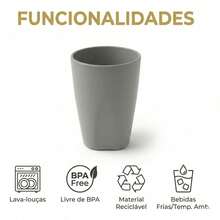 Kit 20 Copos Plásticos Coloridos Duro Resistente 300ml - Grafite - Visão 5