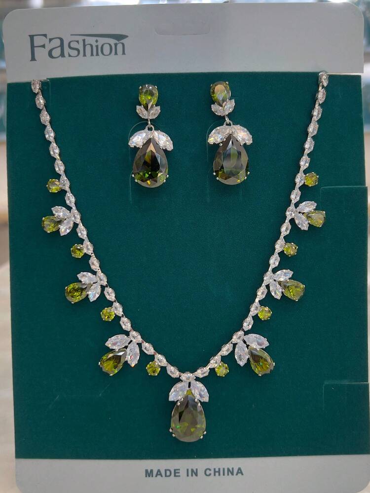 1 Set Luxury Zirconia Tulip Jewelry (Pendant Necklace + Earrings), Made Of Copper And Zirconia, Suitable For Celebration/Party/Wedding, Valentine's Day Gift, And Daily Wear For Women - 8583 - View 17