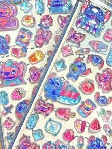 Disney Nhãn dán Stitch dập nổi 3D của , nhãn dán kẹo nhỏ giọt, sách nhãn dán Stitch, hàng hóa hoạt hình và anime, sổ tay, nhãn dán tài khoản, túi xách, đồ trang trí đàn guitar, nhãn dán laser, quà tặng cho bạn bè và gia đình, quà nhét tất Giáng sinh, quà Giáng sinh, đồ trang trí Giáng sinh, nhãn dán hoạt hình chủ đề anime Nhật Bản ngẫu nhiên, giá trị cao - Nhiều màu - Xem 1