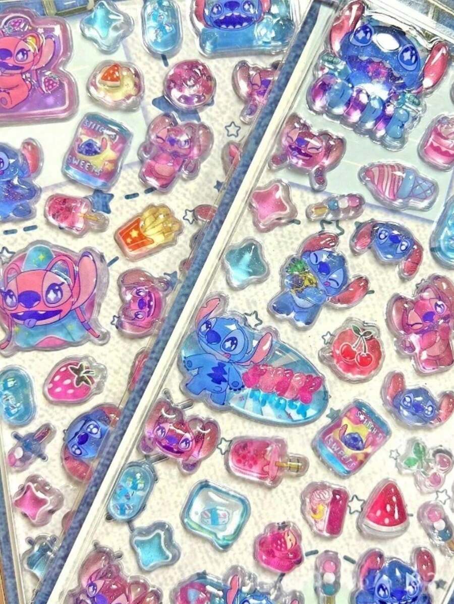Disney Nhãn dán Stitch dập nổi 3D của , nhãn dán kẹo nhỏ giọt, sách nhãn dán Stitch, hàng hóa hoạt hình và anime, sổ tay, nhãn dán tài khoản, túi xách, đồ trang trí đàn guitar, nhãn dán laser, quà tặng cho bạn bè và gia đình, quà nhét tất Giáng sinh, quà Giáng sinh, đồ trang trí Giáng sinh, nhãn dán hoạt hình chủ đề anime Nhật Bản ngẫu nhiên, giá trị cao - Nhiều màu - Xem 1