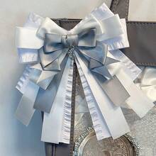 1件法式浪漫装饰胸针蝴蝶结吊坠，7种颜色可选，多层丝带手工DIY成品，适合动漫迷、偶像粉丝、御宅族、洛丽塔时尚爱好者、卡通、动漫、游戏角色扮演配饰、背包、包包装饰。 - A - 查看 14