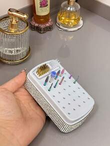 Fully Rhinestoned 3-Drawer Highly Attractive Desktop Storage Box, Jewelry & Cosmetics Organizer - Multicolor - View 3