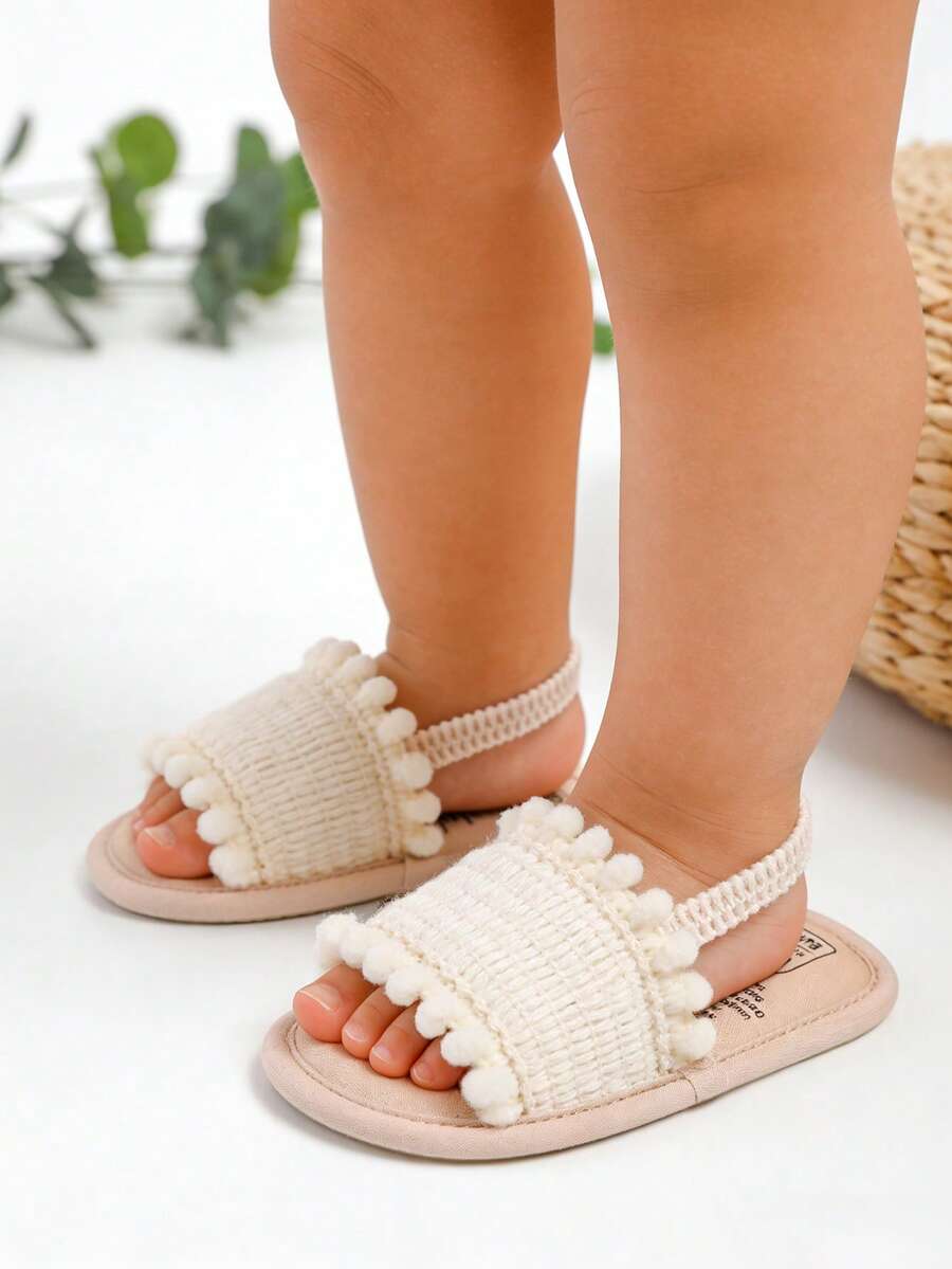 Giày sandal mùa hè cho bé trai và bé gái, giày dự tiệc, giày cưới, giày bệt, giày tập đi cho trẻ sơ sinh, giày tập đi cho bé 0-18 tháng. - Màu be - Xem 1