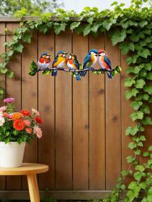 1pc Colorful Metal Bird On Branch Decor - Hanging Sculpture For Outdoor/Indoor, Suitable For Garden, Yard, Home - Bird - View 6