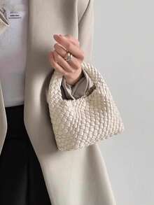 Túi đeo chéo mini cao cấp, túi xách mềm mại thời trang, túi xách nữ đan thủ công hình giỏ mới. - Nhiều màu - Xem 3