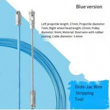 Herramienta de enhebrado de cordón de 3 hebras, hecha de acero de herramienta, adecuada para enhebrar tuberías ocultas, cables, cables de red y tirar de cables - Enhebrador de alambre con cabezal de polea - Ver 4