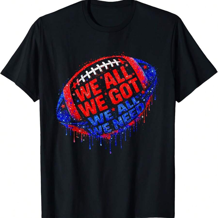 Todos tenemos un patriota Todos necesitamos deporte Camiseta Wo DGraphic - Negro - Ver 1