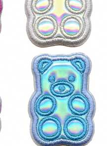 4件套小熊软糖动物贴片迷你套装，刺绣熨烫贴花 - 彩色 - 查看 4