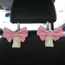 AD High-End Leather Bowknot Multi-Function Car Seat Back Hook, Hanging Organizer - White Powder - View 8