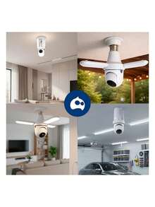 Cámara de Vigilancia con Luz Integrada Tipo Foco, Detección de Movimiento con Sirena, Visión en Tiempo Real, Compatible con Micro SD y Nube. Bluelander - Blanco - Ver 7