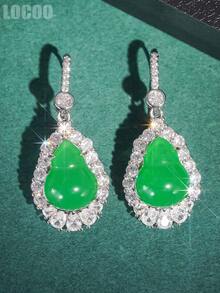 1 Pair Charm Cubic Zirconia Drop Earring For Women For Wedding Engagement Anniversary Party Jewelry Valentine's Day Gift - 1# - View 1
