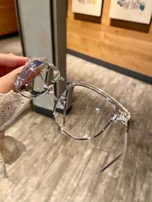 男女通用防蓝光眼镜，电脑防蓝光眼镜，男女通用半框透明镜片眼镜，男女通用防蓝光安全眼镜，防护眼镜，电脑游戏眼镜，女士可爱轻便红色镜框，超大无度数小脸方形猫眼眼镜，减少电脑带来的眼疲劳 - 查看 2