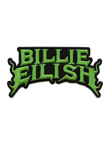 1PC Green Flames Logo Patch Pop Singer Embroidered Iron On