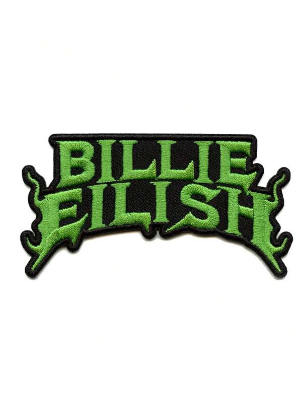 1 قطعة شارة شعار اللهب الأخضر مطرزة للكي على ملابس مغني البوب