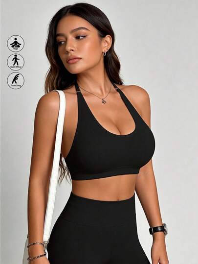  Runway Rest 1pc Women's Racerback Sports Bra, Comfortable Yoga Fitness Gym Activewear