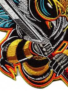 1 miếng vá thêu hình nhóm nhạc Hip Hop Rap Kung Fu Killa Bees cầm kiếm, có thể ủi lên quần áo. - Nhiều màu - Xem 5