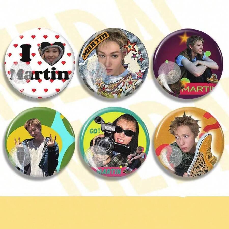 CORTI/S Boyband Cute Badge Brooch, Fan Support Decoration For Daily Wear, Backpack, Gift - Multicolor - View 1