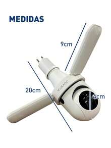 Cámara de Vigilancia con Luz Integrada Tipo Foco, Detección de Movimiento con Sirena, Visión en Tiempo Real, Compatible con Micro SD y Nube. Bluelander - Blanco - Ver 6