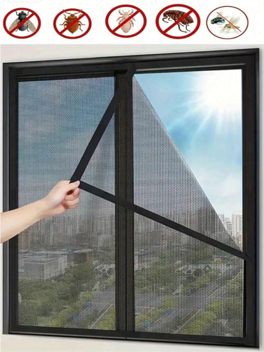 1pc Self-Adhesive Window Mesh Screen, Invisible Insect Proof Net For Home Use In Summer, Easy To Install