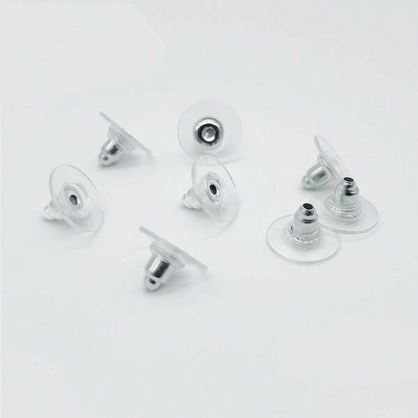 100 Stücke Gummi Ohrringe Rückseiten, Ohrstecker Muttern, Silikon Ohrstecker, Ohrringe Rückseiten, geeignet für DIY Schmuckherstellung Zubehör