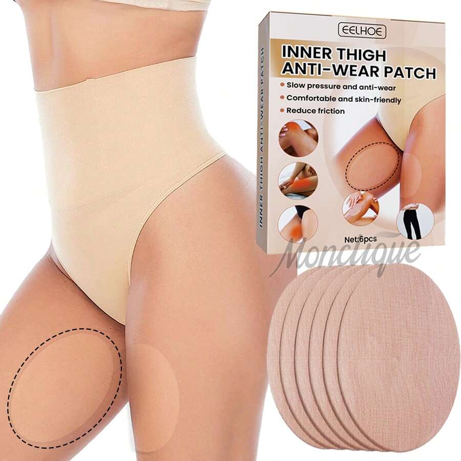 6pcs Extra Large Thigh/Ankle Anti-Chafing Friction Patches, Comfortable Non-Binding Flexible Waterproof Protective Tapes, Suitable For Fitness, Running, Sports, Summer Use To Protect Thighs, Legs, Knees, Ankles - View 1