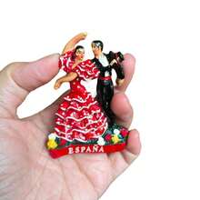 7.5cm (2.95 Inch) Spanish Flamenco Dancer Fridge Magnet, 3D Travel Souvenir Magnet Of ESPANA - one-size - View 3