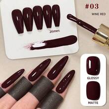 仙智和 15毫升 1支/3支装红色凝胶指甲油套装 - 亮面和哑光美甲套装，UV/LED固化可卸凝胶，沙龙及DIY美甲，持久无酒精凝胶指甲油（深红色、樱桃红、酒红色）亚克力按压式美甲贴片，持久美甲用品，DIY美甲，女士美容礼品 - 彩色 - 查看 10