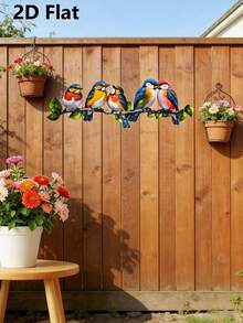 1pc Colorful Metal Bird On Branch Decor - Hanging Sculpture For Outdoor/Indoor, Suitable For Garden, Yard, Home - Bird - View 3